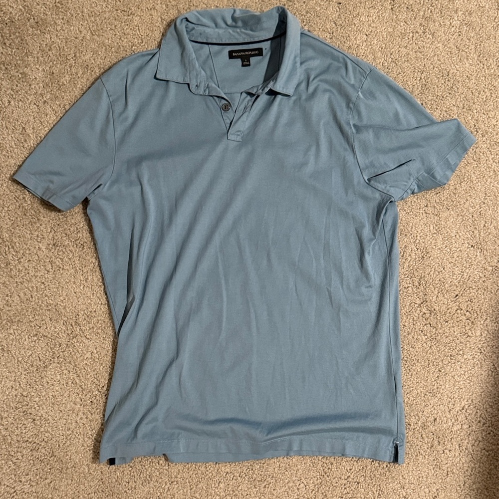 Men's Banana Republic Blue Short Sleeve Polo Shirt